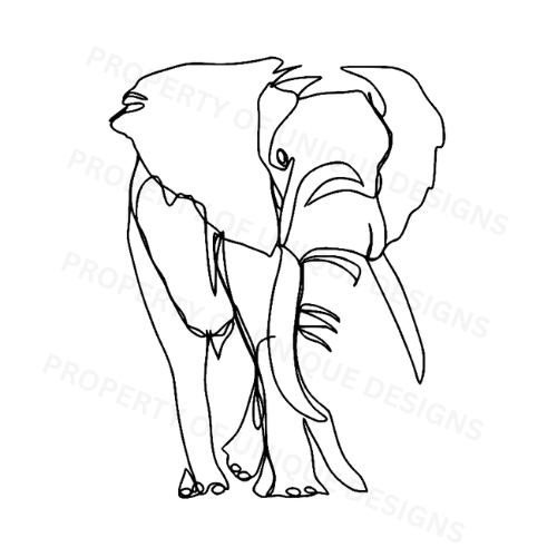 Elephant Line Art Laser engraving SVG File 