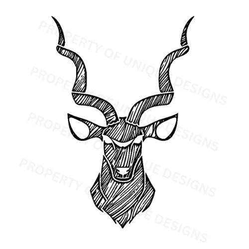 Kudu Head Textured Laser engraving SVG File