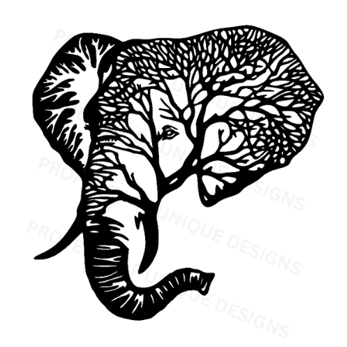 Tree Elephant Laser engraving SVG File
