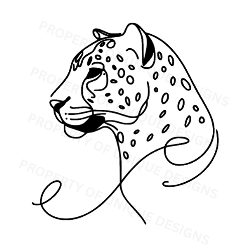 Jag Luiperd Line Art Laser engraving SVG File 